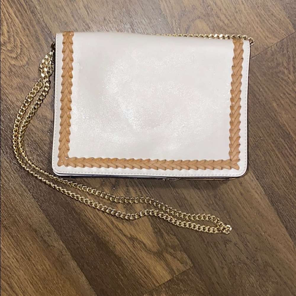 Tan EXPRESS Chain Crossbody Handbag